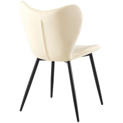 Ensemble de 2 chaises de salle à manger Maika en velours crème