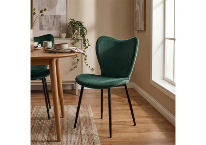Ensemble de 2 chaises de salle à manger Maika en velours vert
