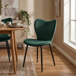 Ensemble de 2 chaises de salle à manger Maika en velours vert