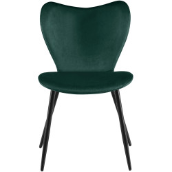 Ensemble de 2 chaises de salle à manger Maika en velours vert