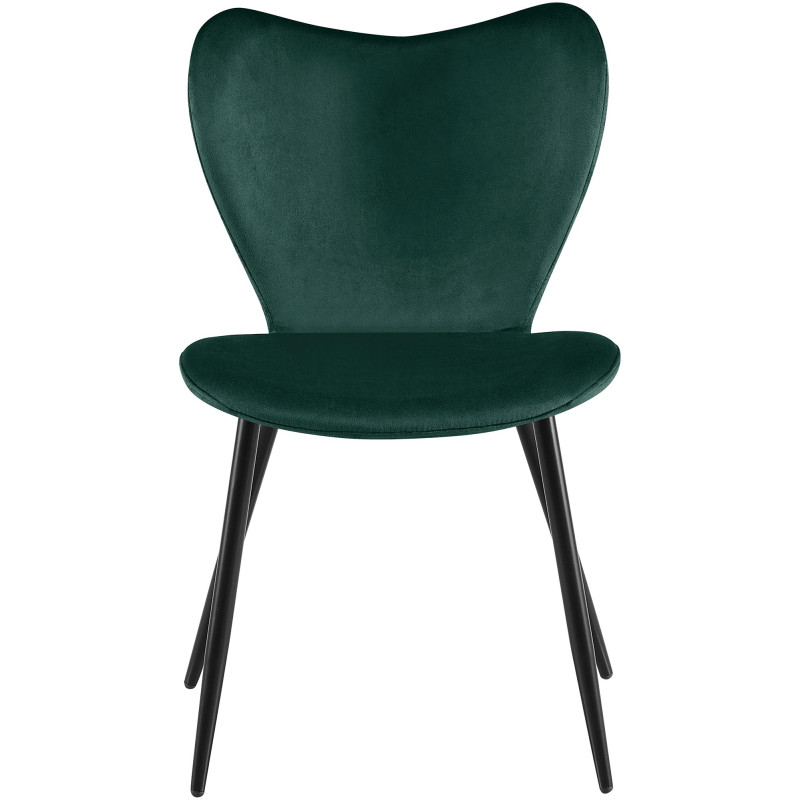 Ensemble de 2 chaises de salle à manger Maika en velours vert