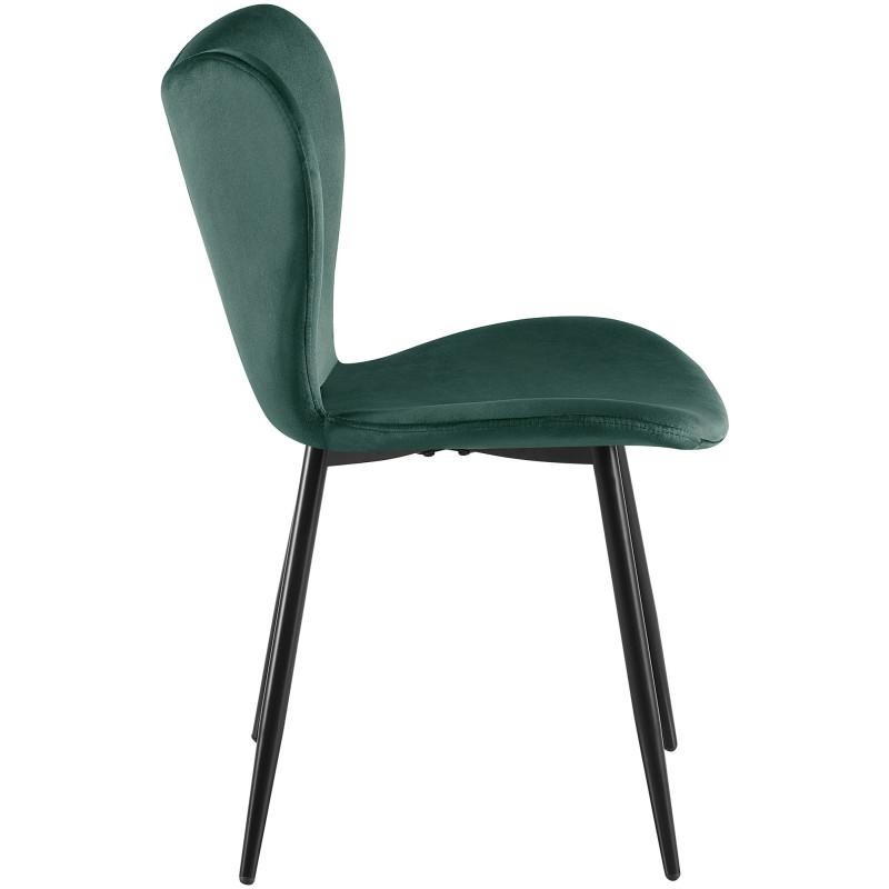 Ensemble de 2 chaises de salle à manger Maika en velours vert