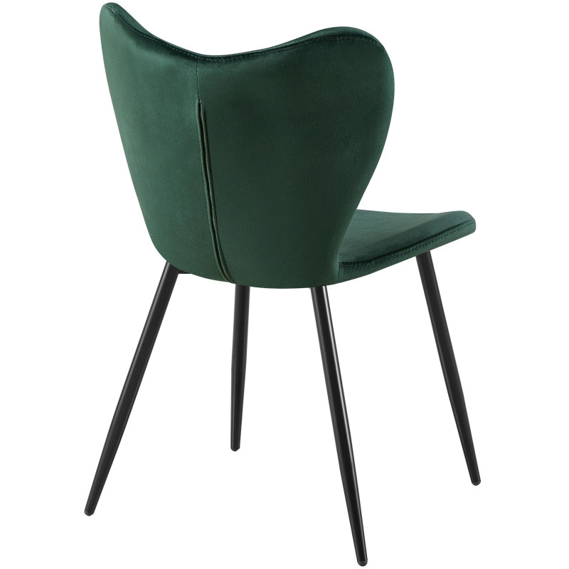 Ensemble de 2 chaises de salle à manger Maika en velours vert