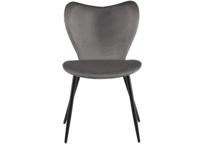 Ensemble de 2 chaises de salle à manger Maika en velours gris foncé