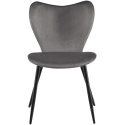 Ensemble de 2 chaises de salle à manger Maika en velours gris foncé