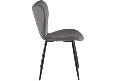 Ensemble de 2 chaises de salle à manger Maika en velours gris foncé