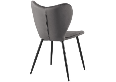 Ensemble de 2 chaises de salle à manger Maika en velours gris foncé
