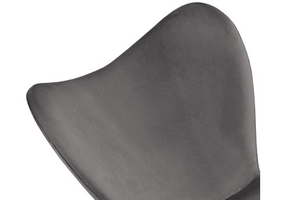 Ensemble de 2 chaises de salle à manger Maika en velours gris foncé