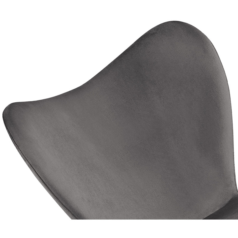 Ensemble de 2 chaises de salle à manger Maika en velours gris foncé
