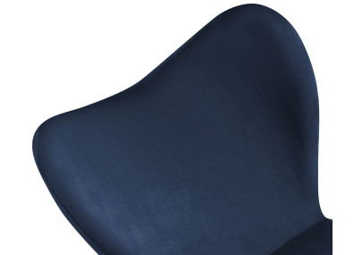 Ensemble de 2 chaises de salle à manger Maika en velours bleu foncé