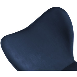 Ensemble de 2 chaises de salle à manger Maika en velours bleu foncé