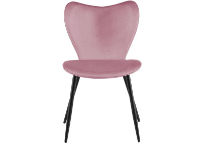 Ensemble de 2 chaises de salle à manger Maika en velours rose
