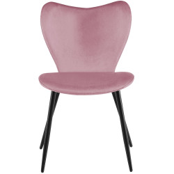 Ensemble de 2 chaises de salle à manger Maika en velours rose