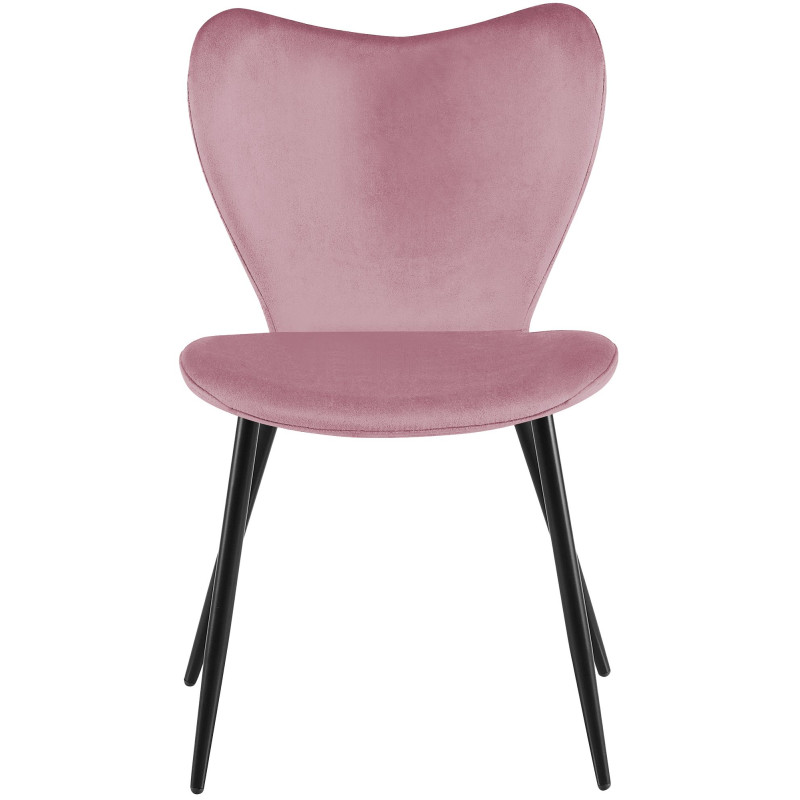 Ensemble de 2 chaises de salle à manger Maika en velours rose