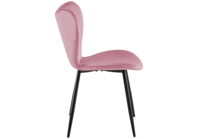 Ensemble de 2 chaises de salle à manger Maika en velours rose