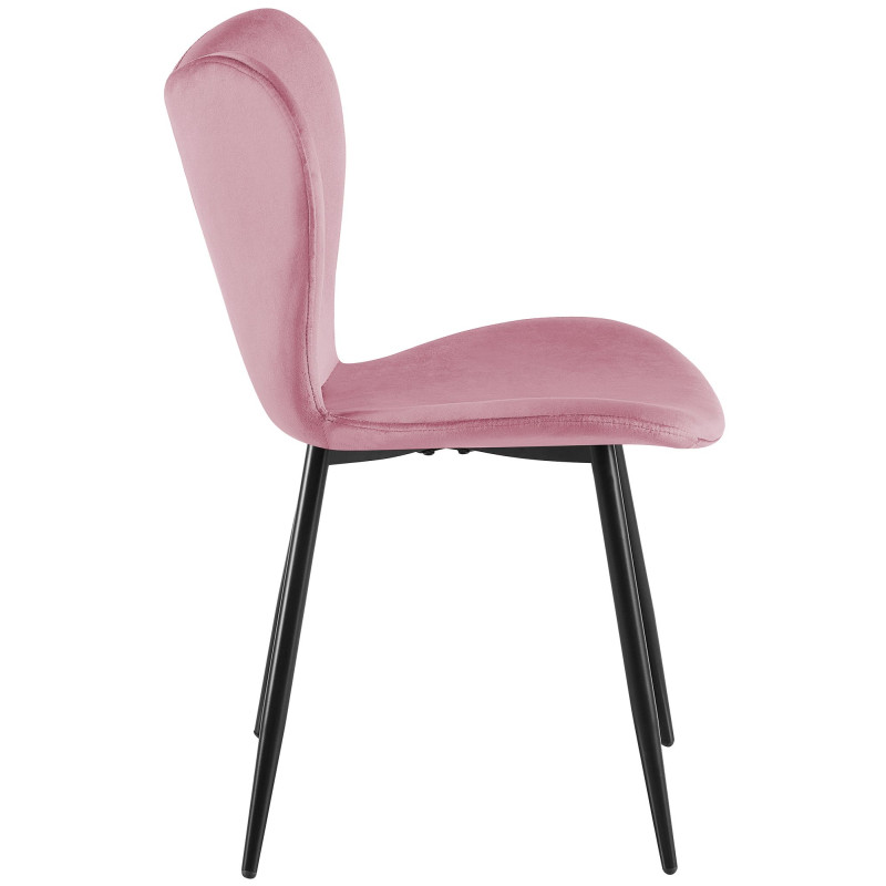 Ensemble de 2 chaises de salle à manger Maika en velours rose