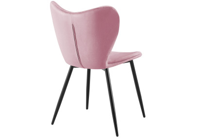 Ensemble de 2 chaises de salle à manger Maika en velours rose