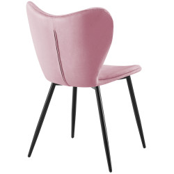 Ensemble de 2 chaises de salle à manger Maika en velours rose