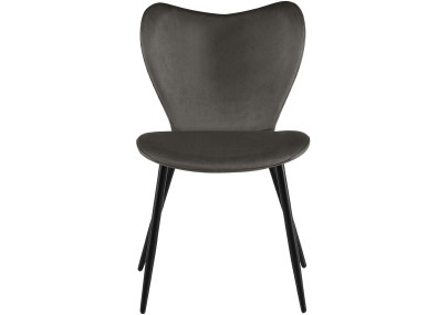 Ensemble de 2 chaises de salle à manger Maika en velours anthracite