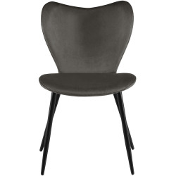 Ensemble de 2 chaises de salle à manger Maika en velours anthracite