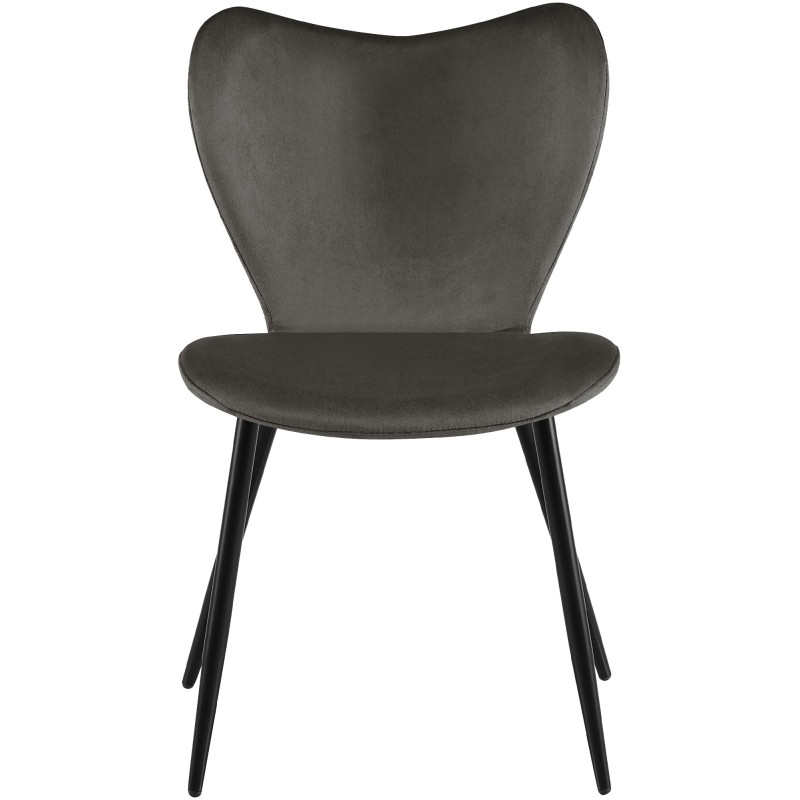 Ensemble de 2 chaises de salle à manger Maika en velours anthracite