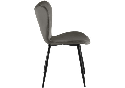 Ensemble de 2 chaises de salle à manger Maika en velours anthracite