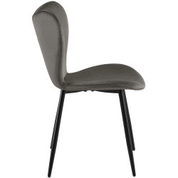 Ensemble de 2 chaises de salle à manger Maika en velours anthracite