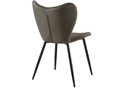 Ensemble de 2 chaises de salle à manger Maika en velours anthracite
