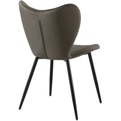 Ensemble de 2 chaises de salle à manger Maika en velours anthracite