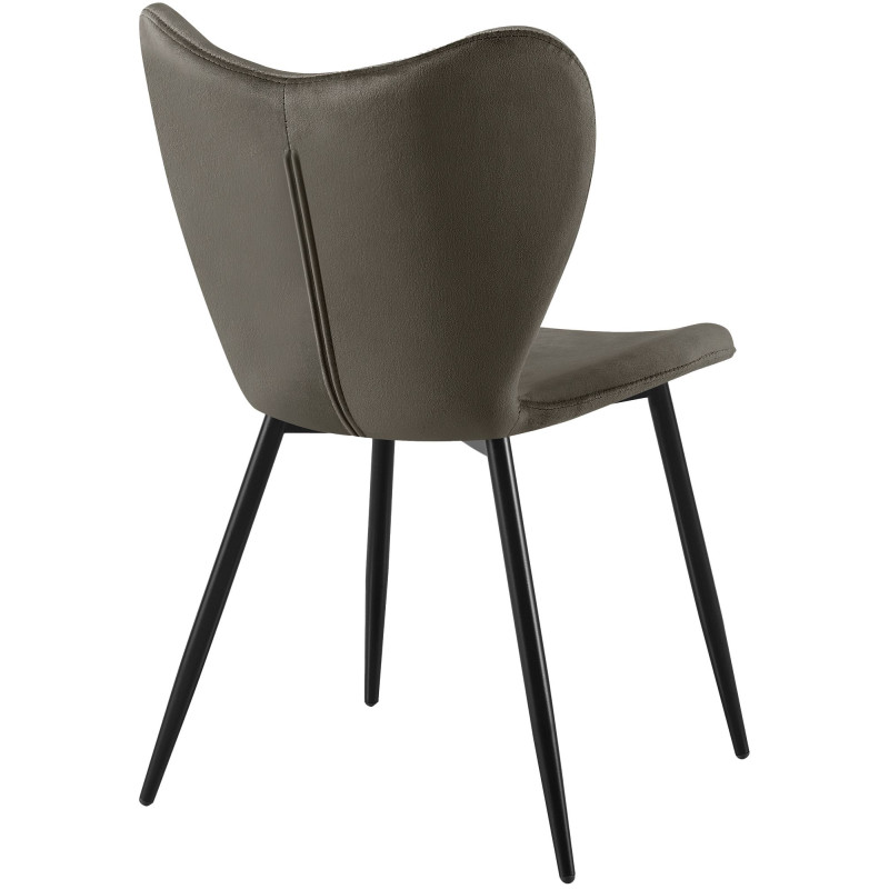 Ensemble de 2 chaises de salle à manger Maika en velours anthracite