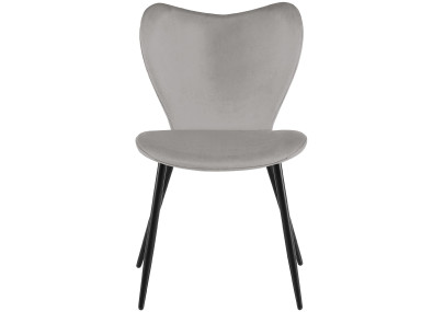 Ensemble de 2 chaises de salle à manger Maika en velours gris