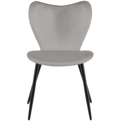 Ensemble de 2 chaises de salle à manger Maika en velours gris