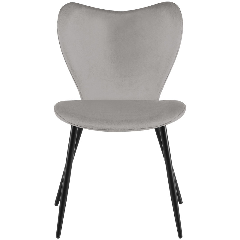 Ensemble de 2 chaises de salle à manger Maika en velours gris