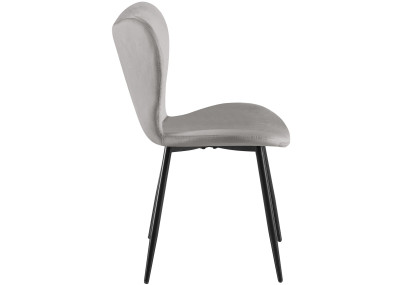 Ensemble de 2 chaises de salle à manger Maika en velours gris