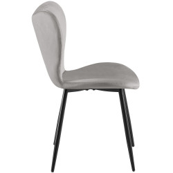 Ensemble de 2 chaises de salle à manger Maika en velours gris