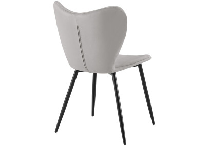 Ensemble de 2 chaises de salle à manger Maika en velours gris