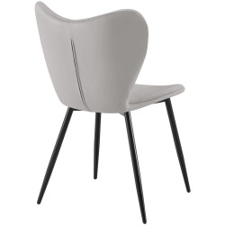 Ensemble de 2 chaises de salle à manger Maika en velours gris