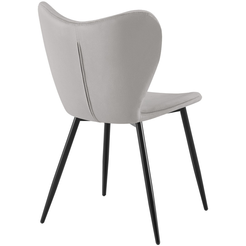 Ensemble de 2 chaises de salle à manger Maika en velours gris