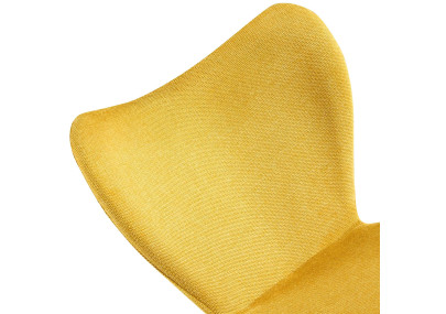 Ensemble de 2 chaises de salle à manger en tissu Maika jaune