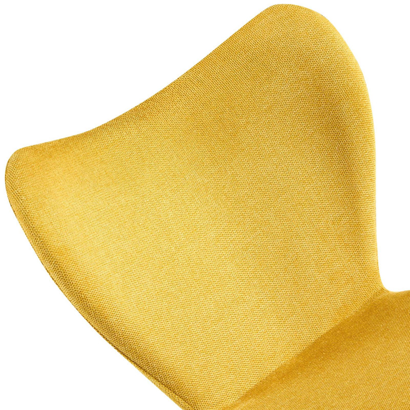 Ensemble de 2 chaises de salle à manger en tissu Maika jaune