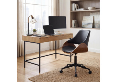 Fauteuil de bureau Sorrento, similicuir noyer/noir