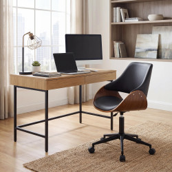 Fauteuil de bureau Sorrento, similicuir noyer/noir