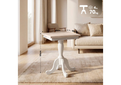 Table d'appoint Lorne 50 naturel/blanc
