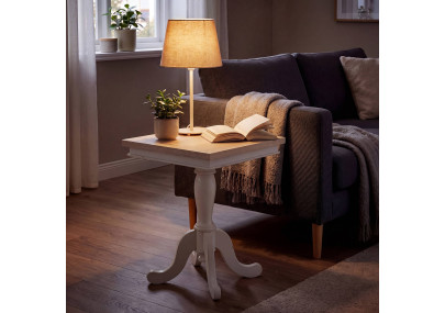 Table d'appoint Lorne 50 naturel/blanc