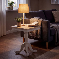 Table d'appoint Lorne 50 naturel/blanc