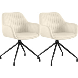 Ensemble de 2 chaises de salle à manger Novanis en velours crème