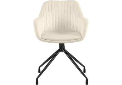 Ensemble de 2 chaises de salle à manger Novanis en velours crème