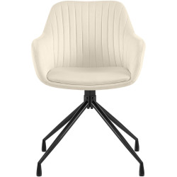 Ensemble de 2 chaises de salle à manger Novanis en velours crème