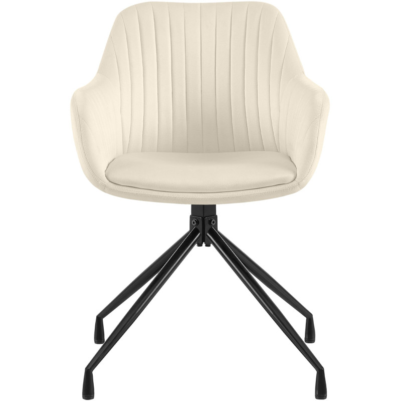 Ensemble de 2 chaises de salle à manger Novanis en velours crème