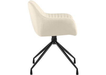Ensemble de 2 chaises de salle à manger Novanis en velours crème
